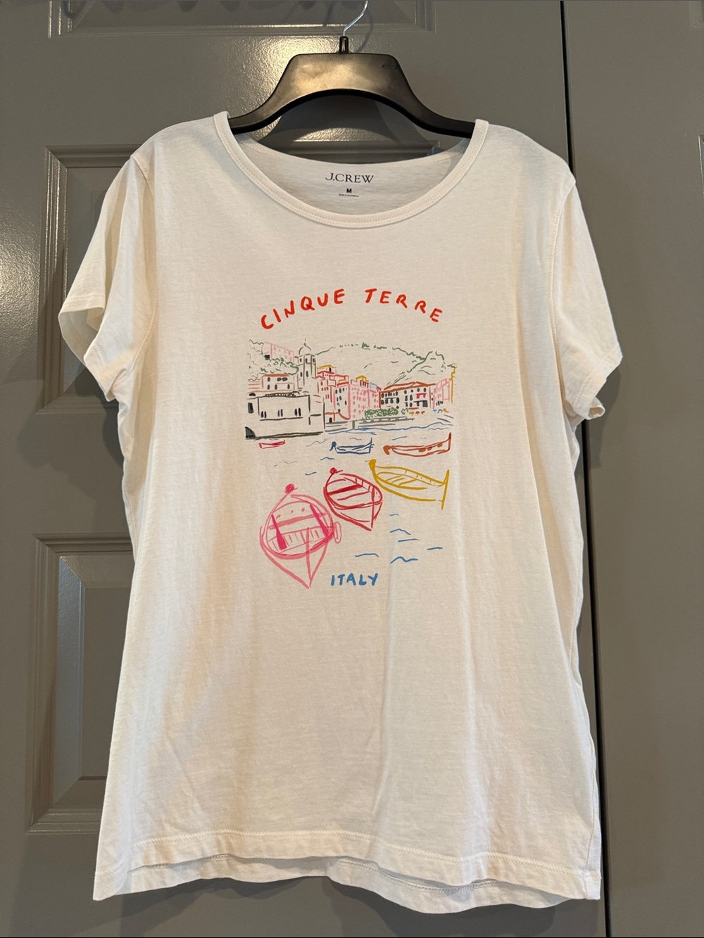J. Crew Cream Cinque Terre Graphic Tee